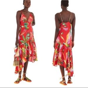 FARM Rio Red Macaw Wrap Dress - M